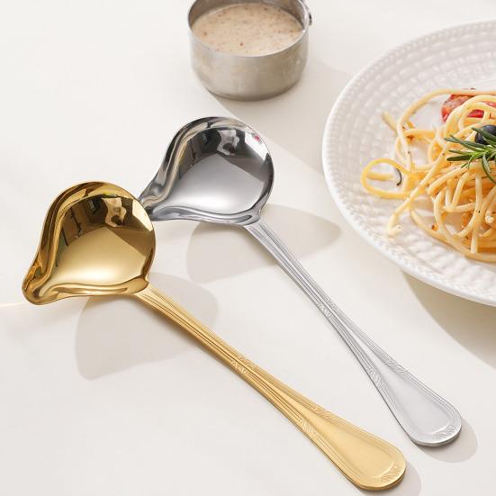 כף שמן מנירוסטה קלה לניקוי לא מזיקה מסננת שמן בית מסעדה מלון מטבח כלי לטפטוף שמן