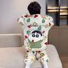 Boys Winter Warm Fleece Pajama Set With Zipper Collar Cartoon Print Long Sleeve Sleepwear Ages 8-14