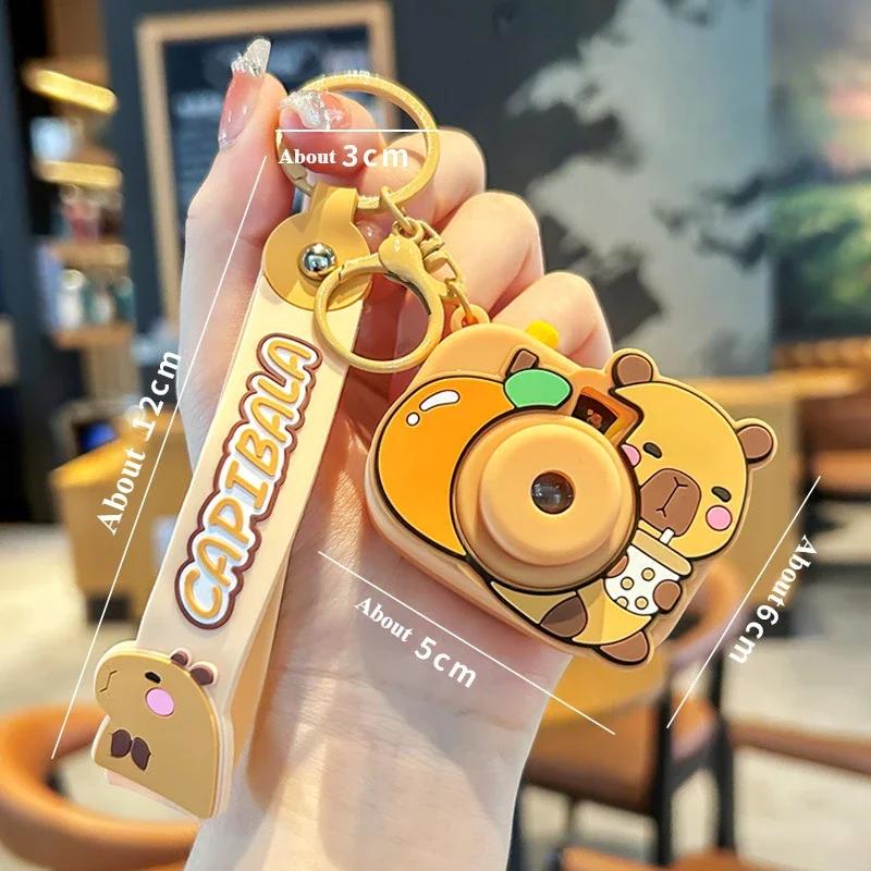 Capybara Projection Keychain Mini Camera Design Cute Animal Key Chain Bag Accessory Creative Gift for Friends Party Favor