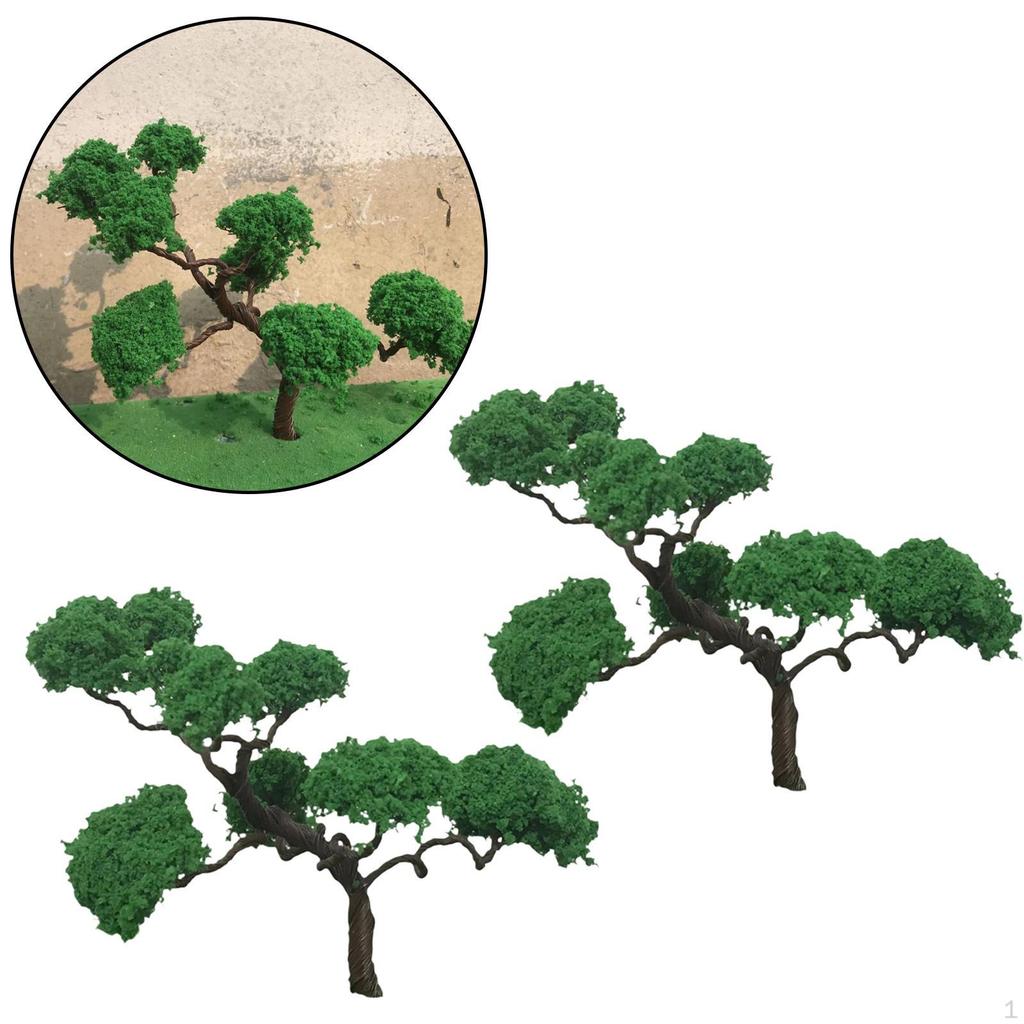 2 Stück Mini Modell Miniaturbäume, Eisenbahnszenerie, DIY Szenerie Landschaftszubehör, DIY Bastelarbeiten