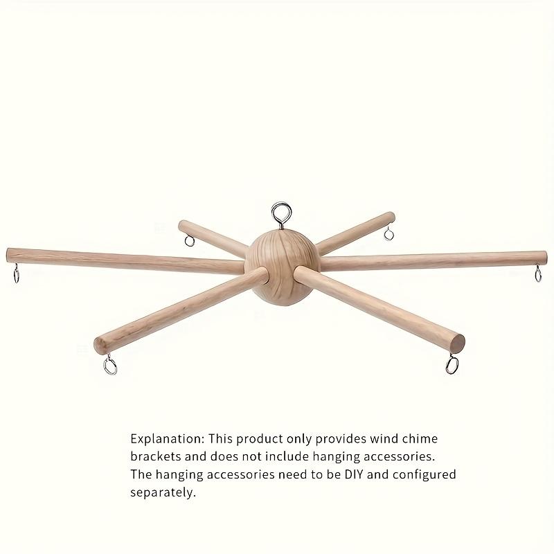 Vintage Wooden Wind Chime Kit - Easy Assembly, Rotating Design.Durable Rustic Decor for Balcony & Garden. No Electricity Needed.