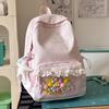 Schoolbag Korean ins College Style Personality High Value Middle School Student Backpack Sweet Lace Soft Girl Style Travel Backpack