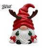 Christmas Tabletop Decorations Gnome Figurine, Resin Tomte with Tree Hat & Reindeer Holiday Home Decor Antlers, for Window Shelf, Xmas Gift Decorative