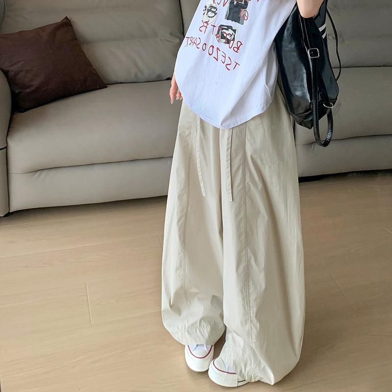 Coffee Scimitar Pants Women's Summer Thin High Waist Loose Pendant Lazy Casual Quick-drying Wide-leg Pants