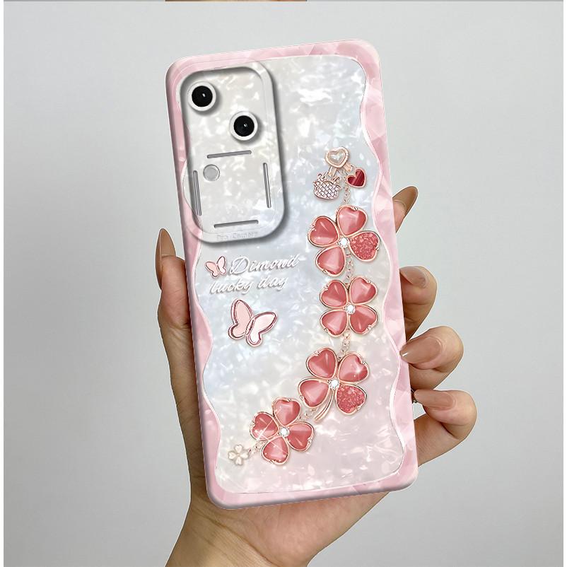 For Vivo V30 V2318 Casing Liquid Soft Silicone Aesthetic Luxury Cover Full Protective Shell For Vivo V 30 V30 Pro 5G Phone Case