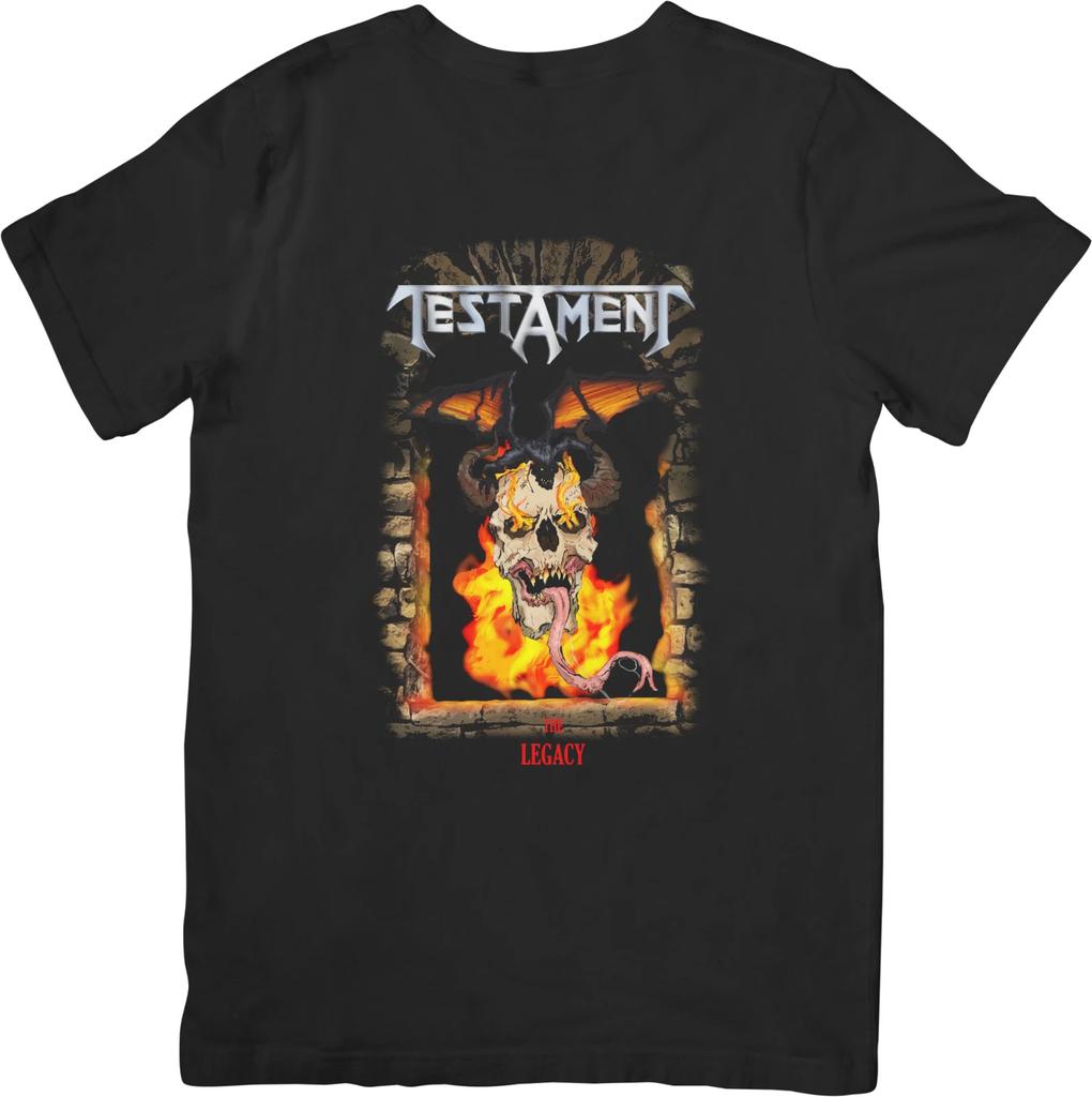 Testament Music Unisex Střih pro Muže & Ženy Kvalitní Bavlněné Tričko Černé