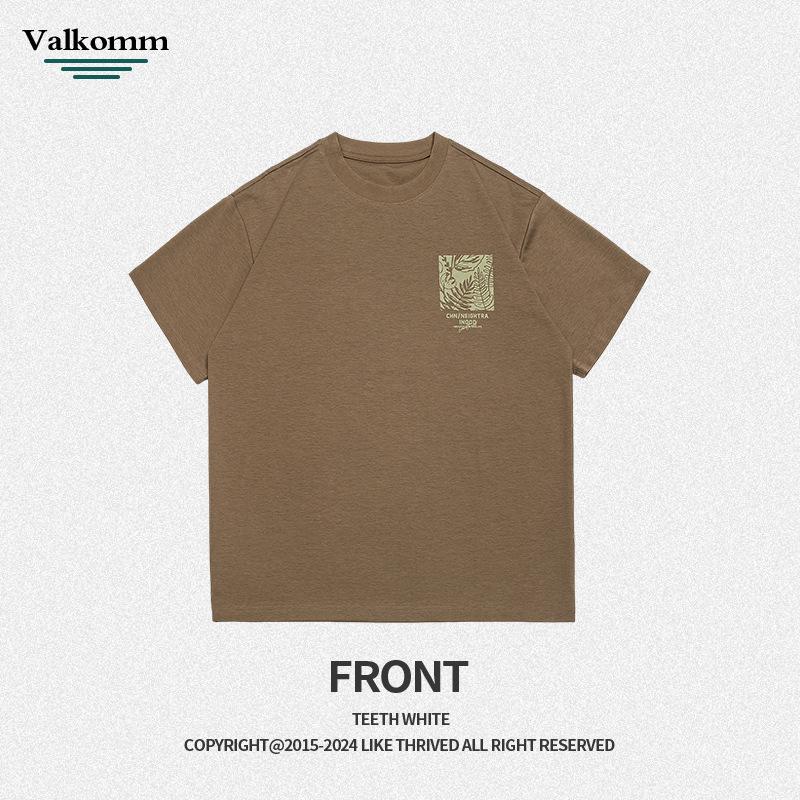 Summer new cotton T-shirt men's trendy brand personalized plant pattern loose short-sleeved T-shirt pure cotton breathable