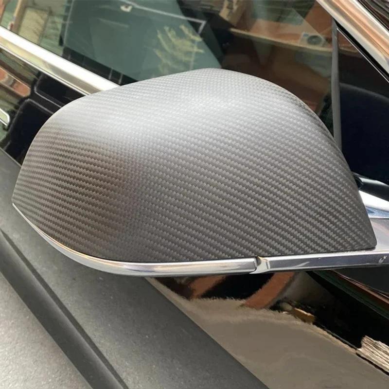 Dry Carbon Fiber Mirror Caps for Tesla Model Y/3 Highland 2017-2025 2025 Sticky Installation Matte/Glossy Style Mirrors Cover