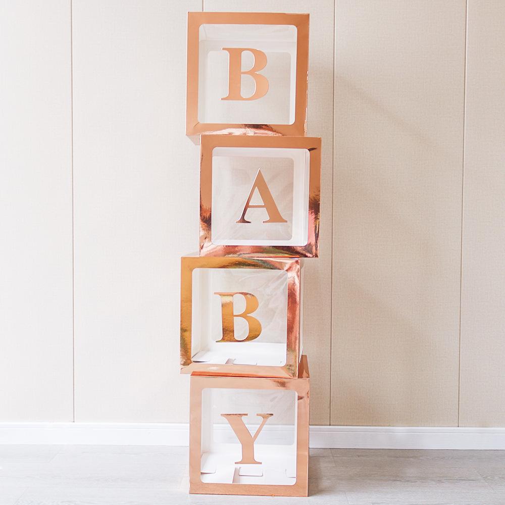Clear Box Balloon Decoration: 26 Letters LOVE & BABY - Ideal for Birthdays, Graduations, Weddings