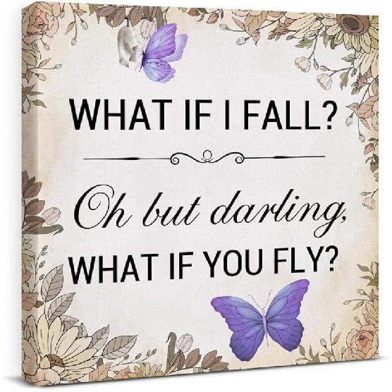 pirational Farmhouse Canvas Print Wall Art Decor One Small Positive Thought in the Morning Can Change Your Whole Day Sign Painting Plaque Rustic Home