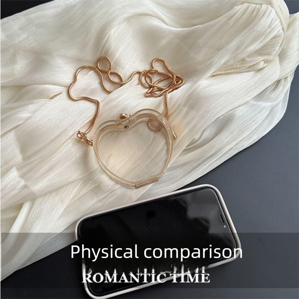 with Chain Strap Clear Acrylic Chain Bag Gold Lock Buckle Small Clutch Purse  Evening