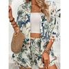 Printed Loose Fringe Beach Pants Set Print Loose-Fitting Tassel Beach Pants Suit