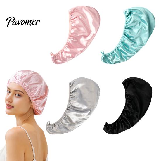 Quick Dry Hair Drying Towel Women Satin Cap, Double Layer Turban Wrap, Water Absorbent Wrap Hat for Curly, Long