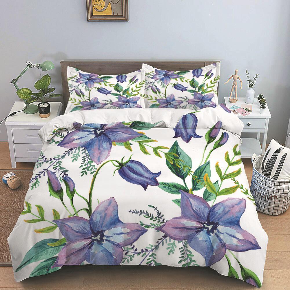 Red-Crowned Crane Bedding Sets Hand Painting Duvet Cover Chinese Style Flower Single Double Size Bed Linen With Pillowcase Women