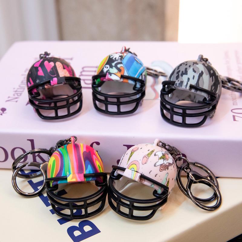 Portachiavi Casco da Rugby Stile Americano Giocattolo in Miniatura