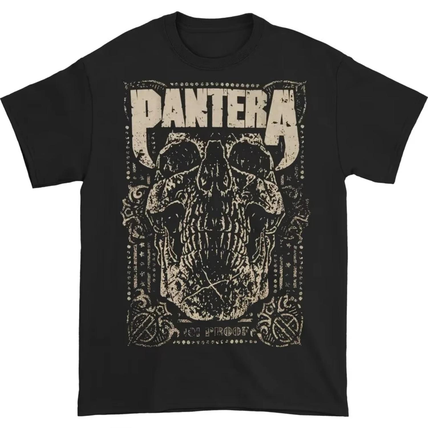 Pantera Band 100%Cotton 101 Proof Album Graphic Tshirt Men Women Unisex Oversized Tshirt Gothic Skull Hip Hop Y2k Fashion Shirt S