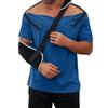 Camiseta de Recuperación Post-Cirugía para Hombres Cierre Completo de Broches Manga Corta Diseño Desgarrable Ropa Adaptable para Cuidado Médico