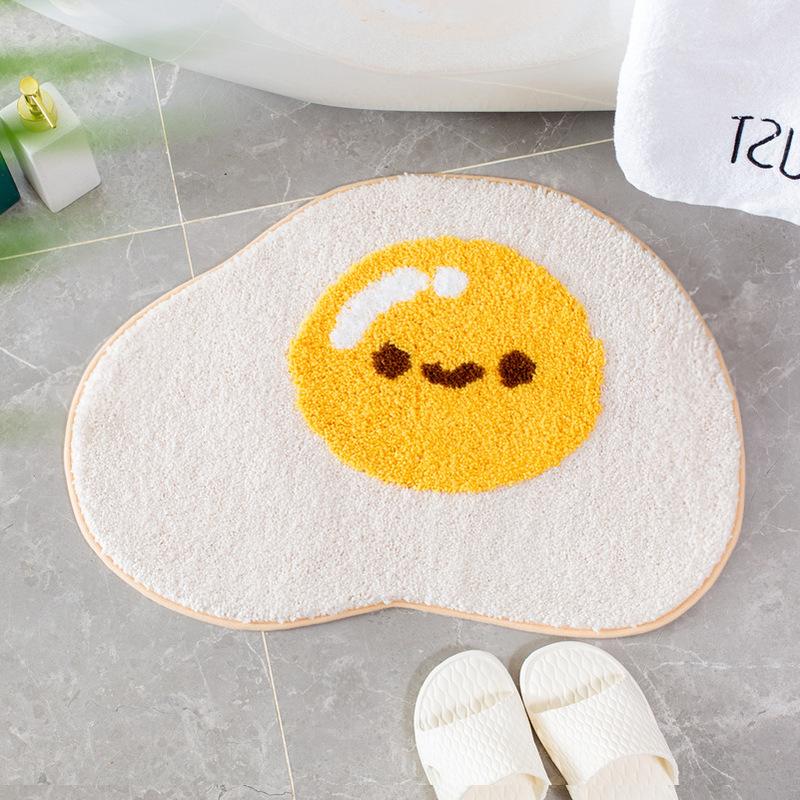 Interesting Yolk Bath Mat Egg Carpet Water Uptake Rug Non-Slip Doormat For Home Living Room Entrance Door Mat Floor Kitchen Bed