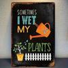 Metal Wall Art Vintage Garden Sign Water Plants Decor for Home Bar Cafe