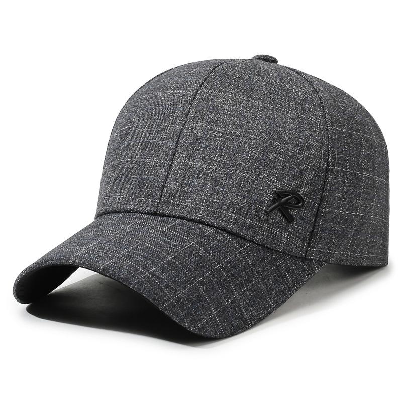 

2026 New Spring Autumn Men S Plaid Baseball Cap Casual Middle Old Dad Hat Adjustable Breathable Outdoor Sport Sun Visor серый