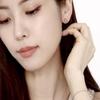 Women's Crystal Sparkle Peach Stud Earrings (15956926)