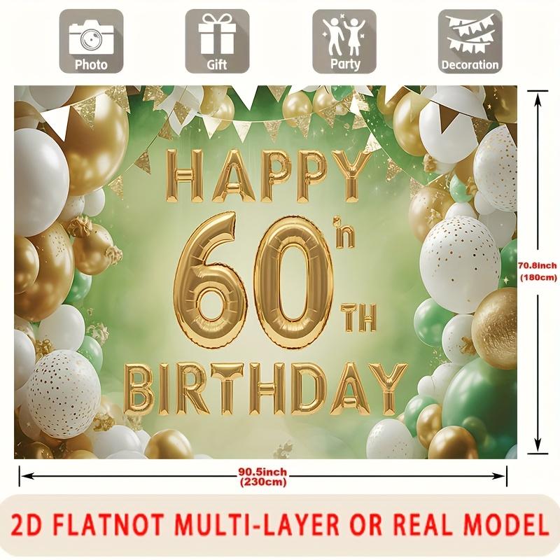 60th Birthday Party Backdrop - Studio Photo Prop