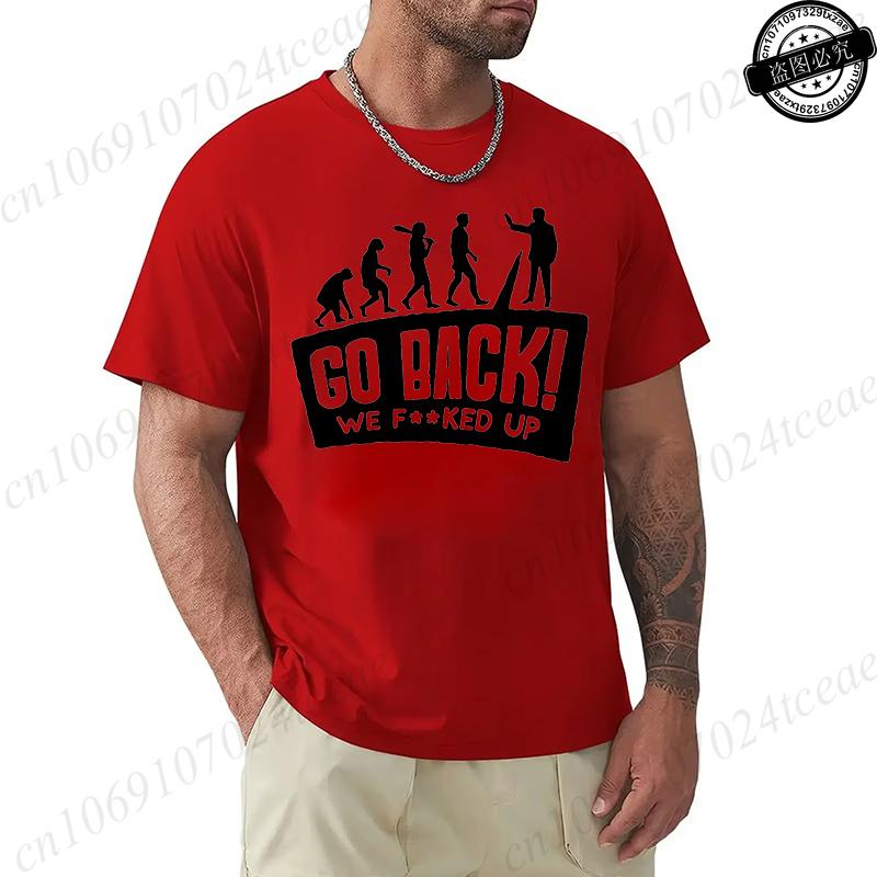 Evolution Themed Humor Print Mens TShirt Clothing Oversized Humorous Graphic Tee Shirts for Women Tops Tees Hip Hop Streetwear S
