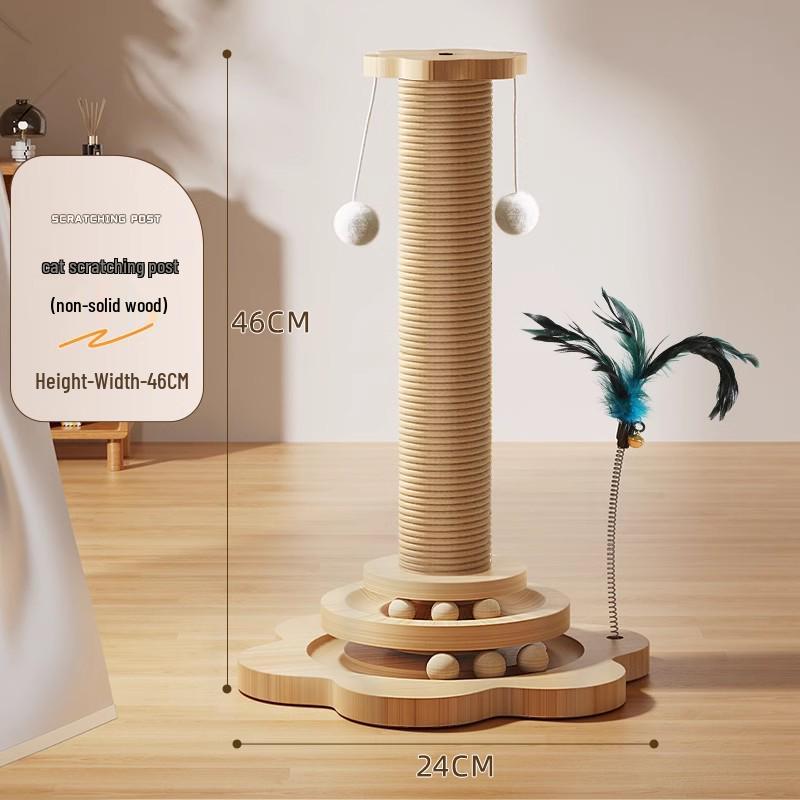 Wear-Resistant Sisal Cat Scratching Board & Teaser Stick - Kitten Toy for Self-Amusement and Boredom Relief.