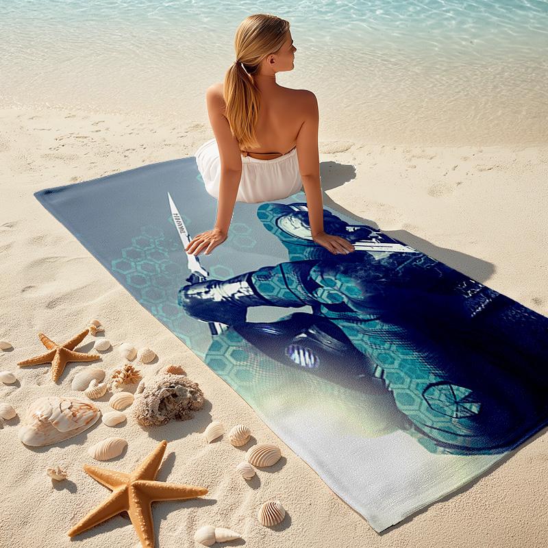 Resident Evil game, Umbrella Corporation, soft beach towel, outdoor camping vacation swimming beach towel, outdoor absorbent bath towel, Q5