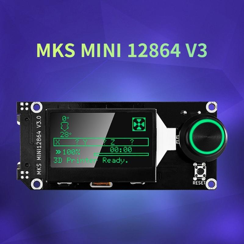MINI12864 3.0 LCD Příslušenství pro 3D tiskárny 12864 pro LCD displej Podpora Marlin- S -Držákem na karty