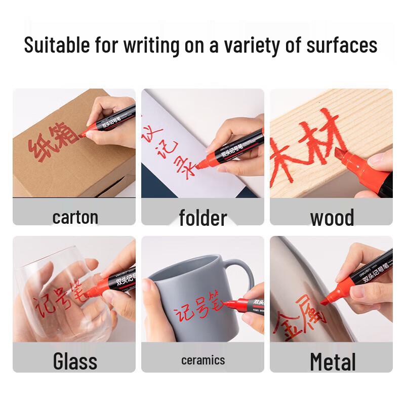 Deli S555 Double-Tip Marker Pen
