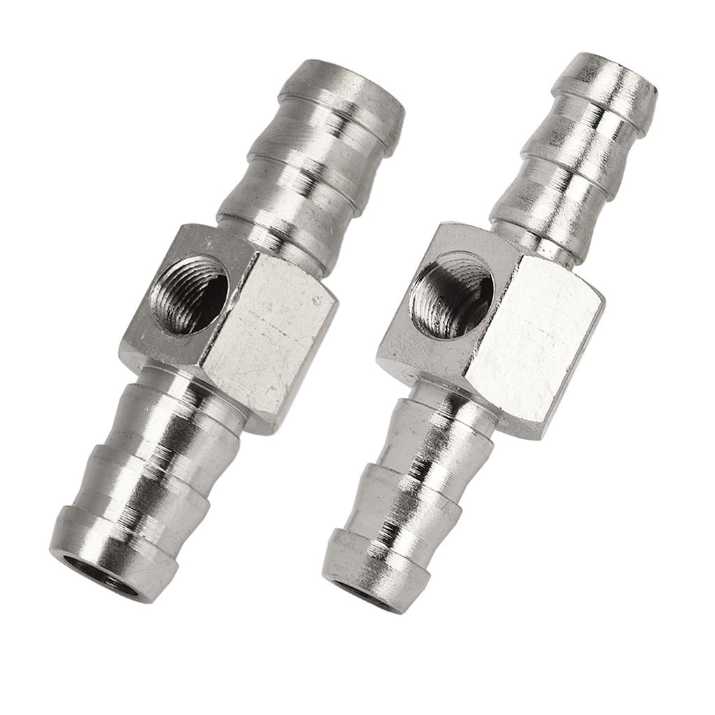 Fuel Pressure T Fitting Adapter T Fitting Adapter 304 Stainless Steel Rubber High Performance For Fuel Pressure Gauge Or Sensor Fuel System 2