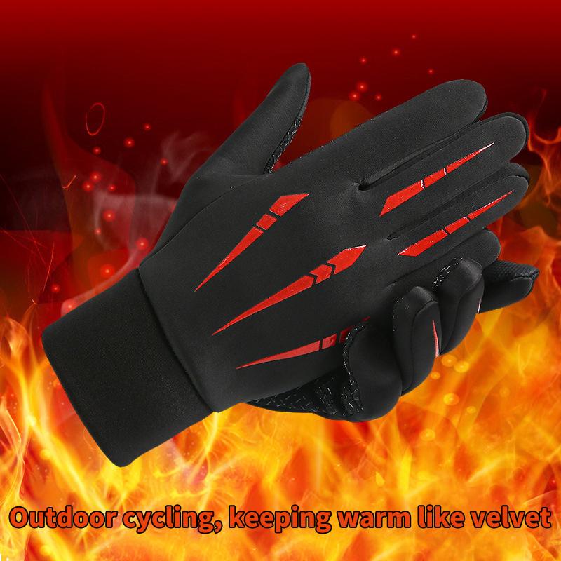 1Pairs Winter Warm Full Fingers Waterproof Windproof Cycling Outdoor Sports Running Motorcycle Ski Touch Screen Gloves