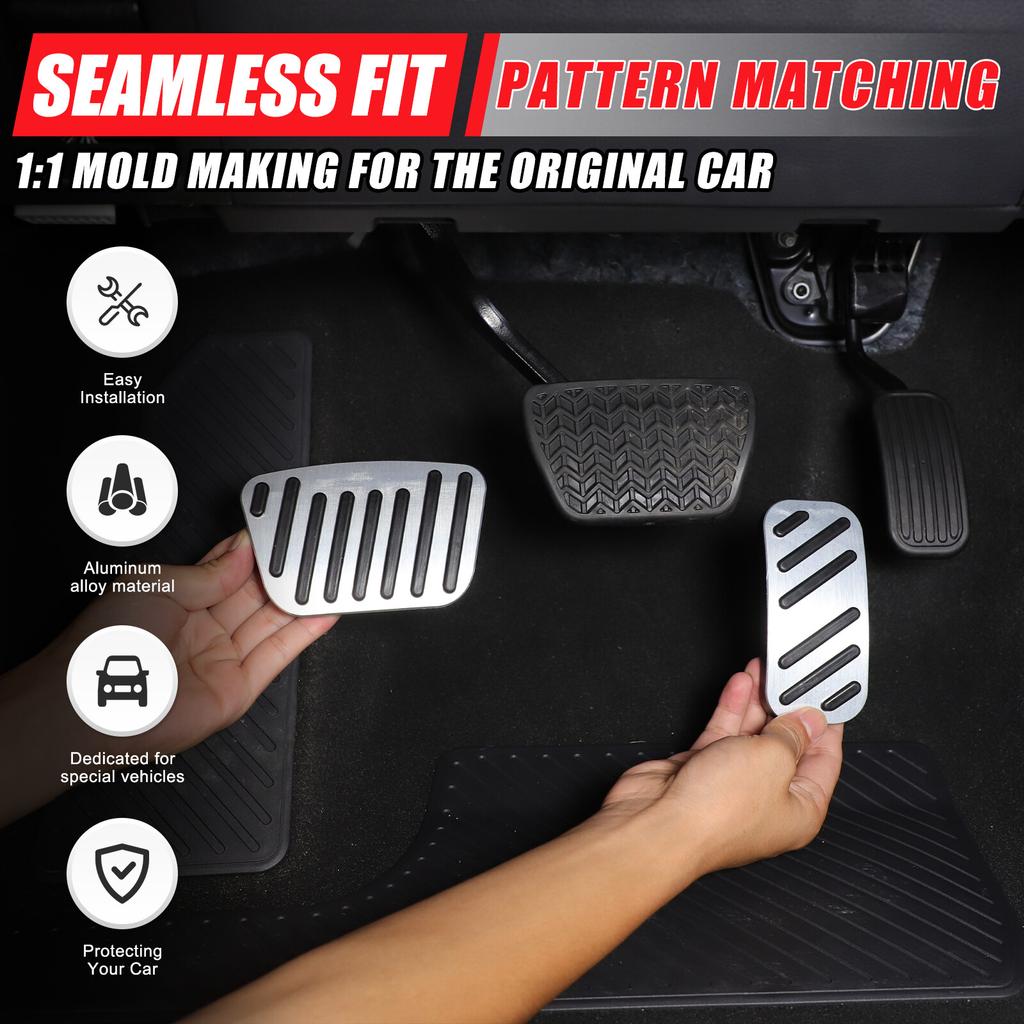 Silver Footrest Gas Brake Pedal Trim Cover For Toyota Land Cruiser LC250 24+