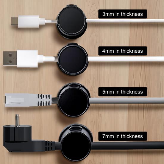 6 Pcs Magnetic Cable Clips Wire Holder Organizer Desk Cable Management Accessories for Office Car Desk Nightstand Computer