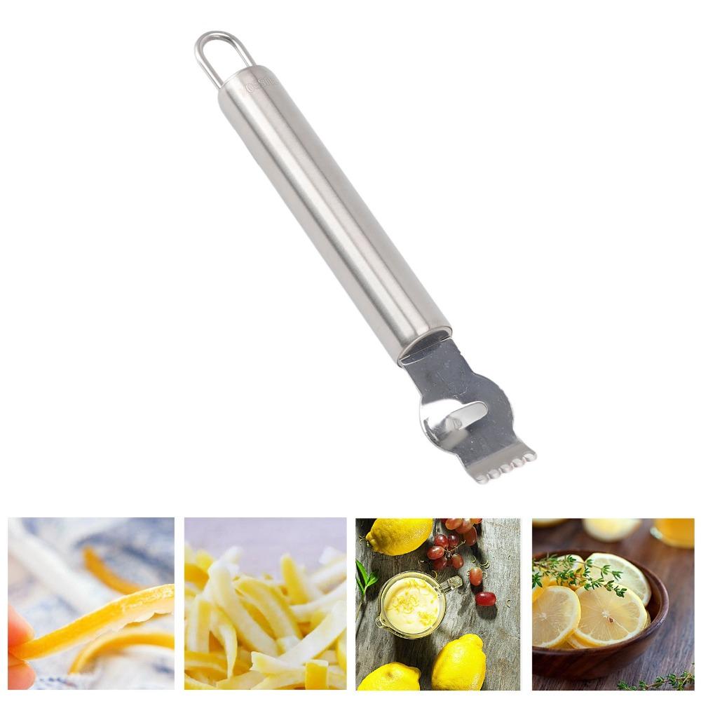 Stainless Steel Lemon Zester With Handle Peel Scraper Fruit Peeling Tools Lemon Peeler  Culinary
