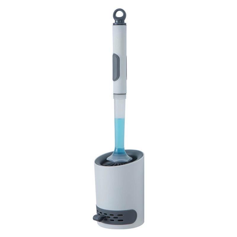 Silicone Toilet Brush with Spray Water and Soft Bristles for No Dead Corners