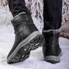 High Top Men Boots Plush Warm Ankle Boots Lace Up Black Snow Boots High-quality Winter Leather Luxury Sneakers Shoes size39-48