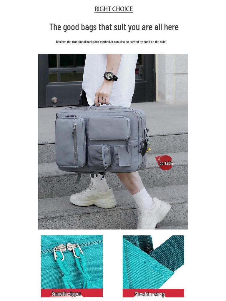 Unisex Air Cushion Multi-Pocket Large Capacity Sports Backpack for Students