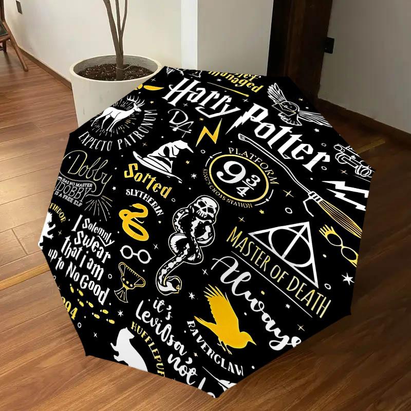 1PC Harry Potter Platform 9 3/4 Umbrella-8-Rib Reinforced, Automatic Open, Lightweight & Durable, Cute Fashion Accessory for Outdoor, D2664