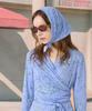 Bonide V&A Fleece-Lined Wrap Dress Light Blue Gray