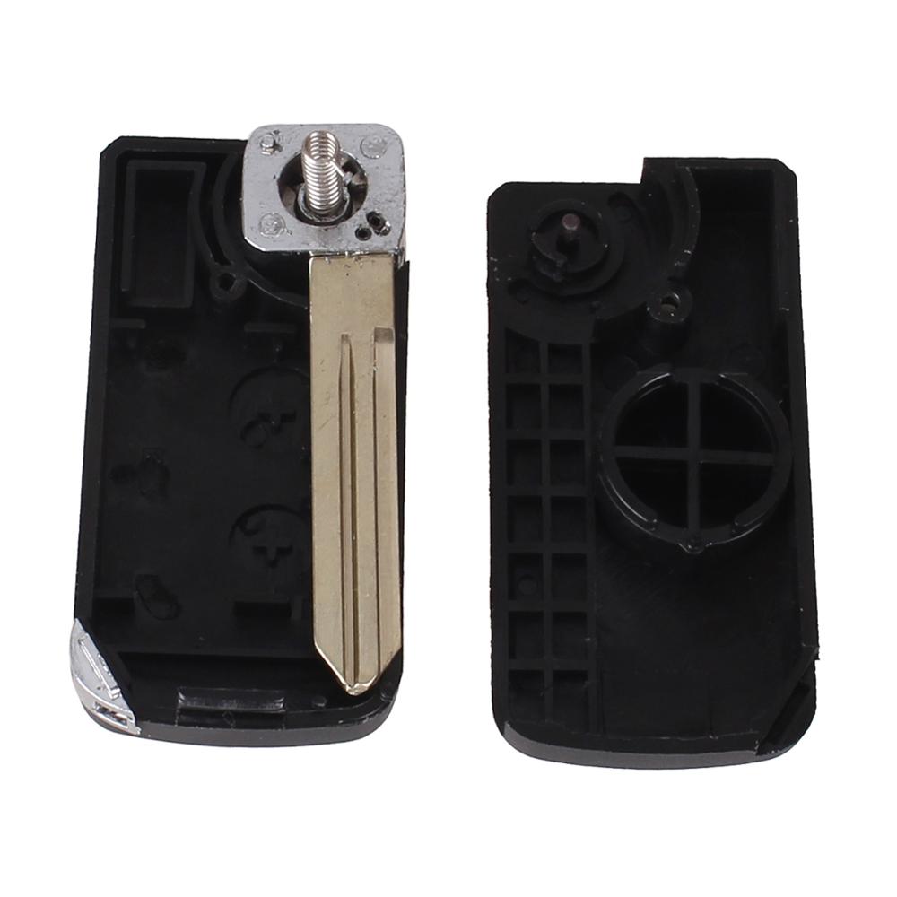 KEYYOU Modified Folding Flip Remote Car Key Shell 2 Buttons Keyless Entry Case for Subaru Outback Legacy