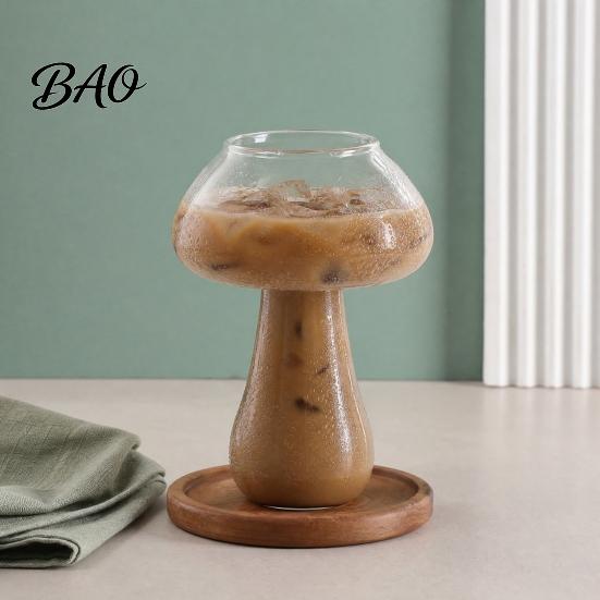Fruit Tea Cup Mushroom Cocktail Glass Cup, Creative Clear Wine Glasses, Borosilicate Cute Coffee Cups, Novelty Drinkware Bar KTV Tool Sparkling Drink