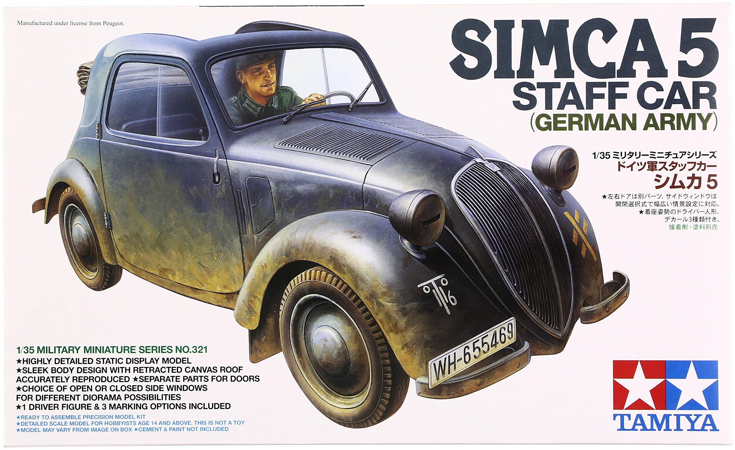 

Tamiya 1/35 Military Miniature Series No. 321 German Army Staff Car Simca 5 Plastic Model 35321