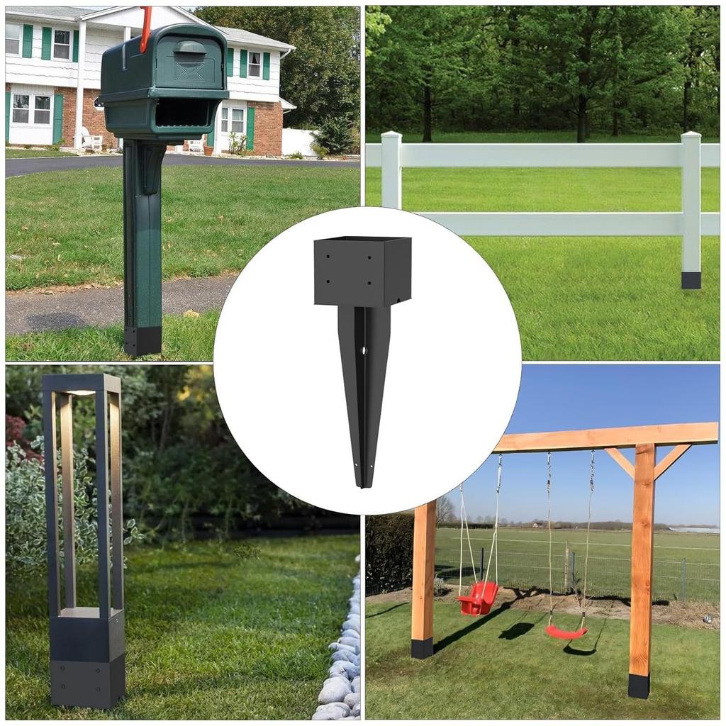 4x4 Zaunpfahlanker Poder Coated eal Bodenanker Fi 3,5x3,5 Holzpfahl, Packung mit 8, 36,