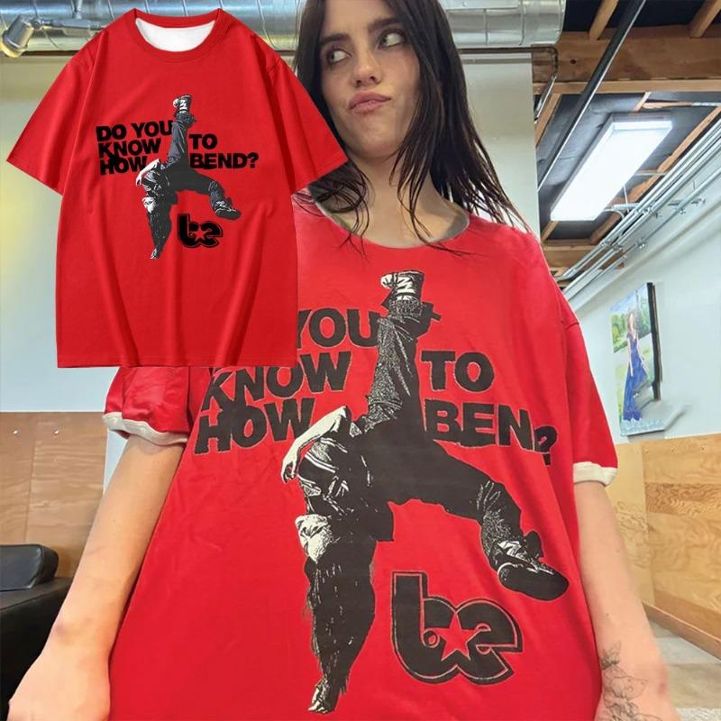 Billie Eilish Hit Me Hard and Soft Do You Know To How Bend Print T-shirts Men Women Fashion Pop Music T Shirts Oversized T-shirt