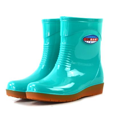 Damen Regenstiefel Wasserdicht Wasserstiefel für Frau Regen Gummischuhe Rutschfest Hoher Schaft Knöchelstiefel Plateau Regenstiefel
