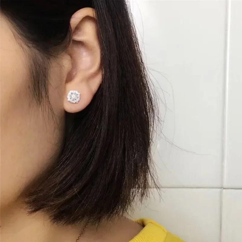 Simple Fashion Design Stud Earrings with CZ Stone Chic Women's Accessories Versatile Ear Piercing Jewelry Drop Shipping