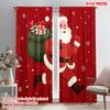 2pcs,2D Plane Printing Popular Curtain Panels Father Christmas Durable Polyester (without Rod) All Seasons for Living Room,