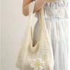 One Shoulder Woven Bag, New Vacation Casual Beach Bag, Crochet Woven Tote Handbag, Back To School Student Project Bag